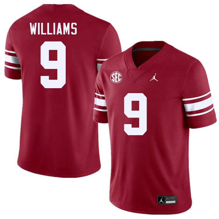 #9 Gentry Williams Oklahoma Sooners 2024 SEC Conference College Football Jerseys-Throwback